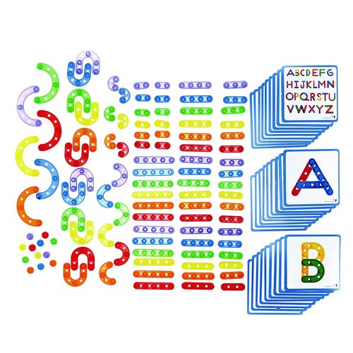 Excellerations Translucent Alphabet Construction Set, 100 Pieces, Early Language, Pre-Writing, Educational Toy, Building, Manipulatives, Ages 3 Years and Up