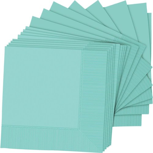 Amscan Robin's Egg Blue Paper Beverage Napkins, 5in, 40ct