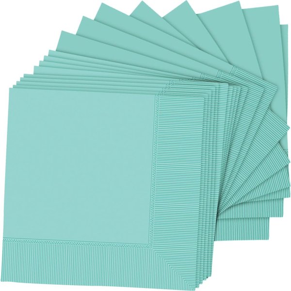 Amscan Robin's Egg Blue Paper Beverage Napkins, 5in, 40ct