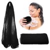 Adeton African Exfoliating Net Sponge, Authentic, Black Owned, Body Scrubber, Long Net Sponge, Body Exfoliator, Sapo, Shower Bath Accessories, Back Foot Scalp Scrub, Flat Dead Skin Remover (Black)