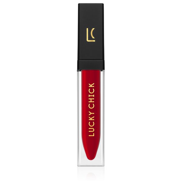 Lucky Chick Liquid Lip Gloss - Desire, Cool Red - Natural Moisturizing Ingredients for All Day Wear - Paraben-Free, Cruelty-Free, Vegan Formula - Hydrating Highly-Pigmented Shine Lip Makeup