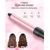 Hair Curling Wand Iron 1-Inch: LANDOT Clip Free Hair Curler - Professional Detachable Curling Wand for Natural Curls - Includes Heat Resistant Silicone Mat & Glove