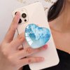 Ksadiye Moblile Phone Grip Heart Glass Holder for Smartphones and Tablets, Cell Phone Collapsible Expandiing Stand（Wave Ocean