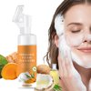 Turmeric Face Wash Turmeric Facial Cleanser, Facial Cleanser for Women, Turmeric Cleanser Facial Cleansing Products Cleanser Daily Turmeric Foaming Face Wash with Brush for Women Men 5.28FLOZ