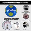 Longsail Foam Waterproof Soccer Ball USA Size 3,4,5 Kids Youth Adult Seamless High Durability Leisure Sports Beginners Club Competition Training (Blue/Green, Size 3)