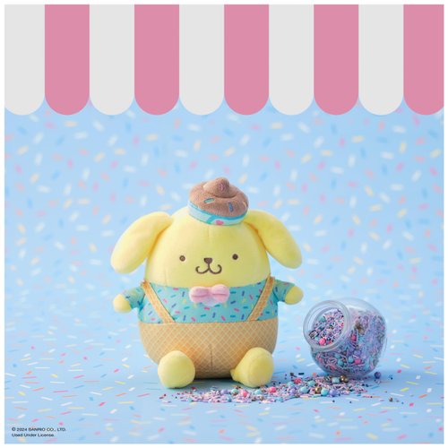 GUND Sanrio Hello Kitty and Friends Pompompurin Ice Cream Plush, Stuffed Animal for Ages 1 and Up, Yellow, 6”