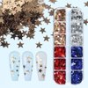 12 Grids 4th of July Star Nail Glitter Sequins Shiny Red Blue Sliver Gold Star Nail Stickers Decals Independence Day Nail Sequins Flakes 3D Glitter Nail Art Supplies for DIY Nail Eye Face Body Decor