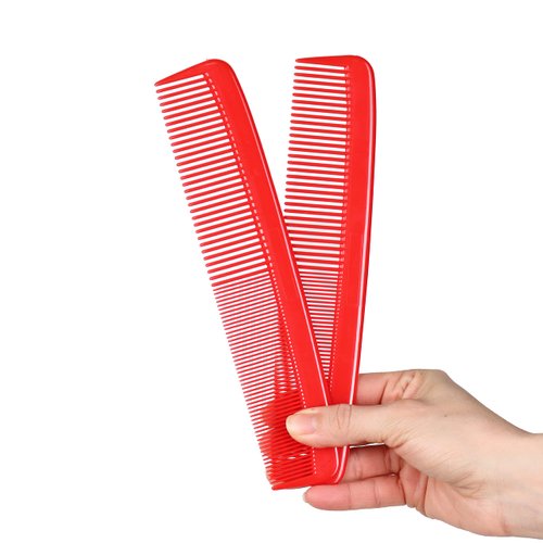 Styling Gear #303 Wide Tooth Comb Hair Detangling Comb Styling For Women, Men, Hair Stylists, Hair Comb, Wide Teeth Combs Fine Tooth Clipper Combs. 2 Piece (Red)
