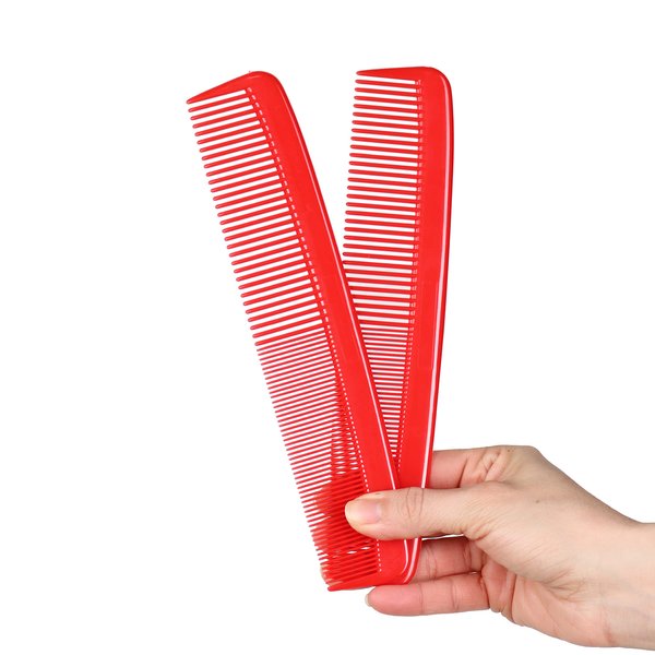 Styling Gear #303 Wide Tooth Comb Hair Detangling Comb Styling For Women, Men, Hair Stylists, Hair Comb, Wide Teeth Combs Fine Tooth Clipper Combs. 2 Piece (Red)