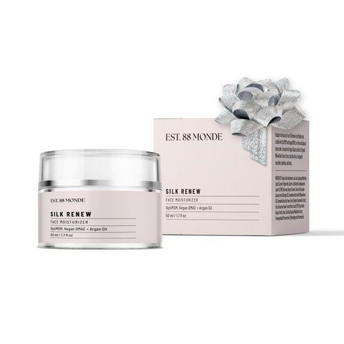 EST. 88 Monde Silk Renew Daily Face Moisturizer, 1.7 Fl. Oz, Hydrating Facial Moisturizer for Women with Argan Oil, Vegan DMAE, OptiMSM, Nourishes Tones & Balances Mature Skin, Soothes All Skin Types