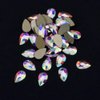 Tisslan 100pcs Crystal AB Foiled Pear Shape Flatback Rhinestone 3 Sizes Mix Nail Art Stones Decorations Jewels for DIY Supplies
