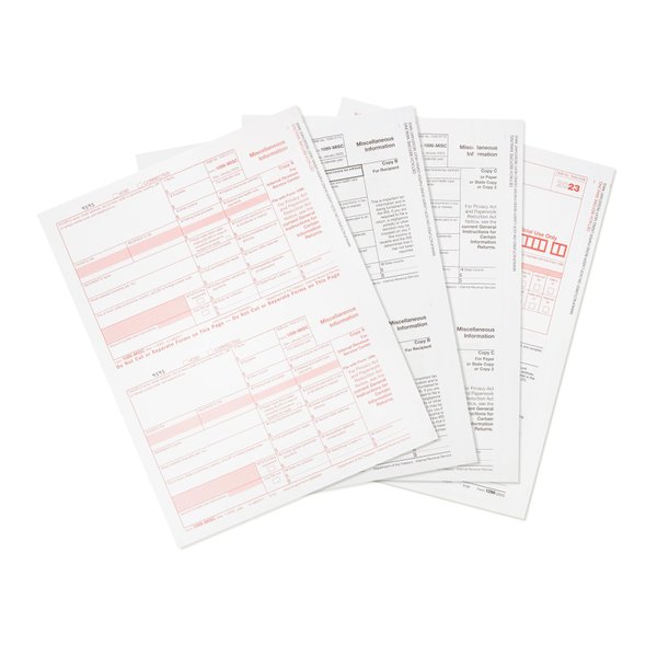 1099 MISC Forms 2023, 4 Part Tax Forms Kit, 25 Vendor Kit of Laser Forms, Compatible with QuickBooks and Accounting Software