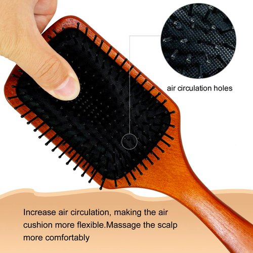RAIN’S SECRET Hair Brushes for Women Men Kid,Natural Wooden Paddle Hair Brush, Wet/Dry Hair Smoothing Massaging Detangling,Scalp Massage, Perfect Hair Care Tool