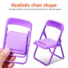 Totority Mini Foldable Chairs for Dollhouse 30pcs Mini Folding Chair Doll House Chair Mini Foldable Chair Doll House Mini Stand Model Chair Desk Cell Phone Stand for Doll House Decoration