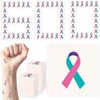 CrateGurus Co. 600 Pcs Thyroid Cancer Awareness Ribbon Temporary Tattoos Stickers Bulk Thyroid Cancer Awareness Month Products Thyroid Cancer Awareness Day Gifts Thyroid Cancer Support for Women