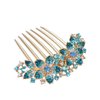Sankuwen Women Rhinestone Inlaid Flower Hair Comb Hairpin Barrette Accessory,Also Perfect Mother's Day Gifts for Mom (Blue)
