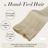 Full Shine 20 Inch Genius Weft Extensions Hand Tied Weft Hair Extensions Straight Human Hair Color Platinum Blonde Hair Extensions Sew In 60G Weft Human Hair Extensions Sew In Hair