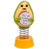 MuMyer Funny Positive Shaking Avocado Knitting Doll, Handmade Emotional Support Crochet Avocado Car Ornament Gift with Base for Car Interior Home Office Desk Decoration, Light Avocado