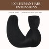 GOO GOO Wire Hair Extensions Real Human Hair, 16inch 95g Jet black, Invisible Wire Hair Extensions with Transparent, Seamless Fish Line Hairpiece, Straight Remy Hair Extensions