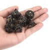 DND Dice,Hollow D&D Metal Dice,Dungeons and Dragons Dice Set with Gift Box,7 PCs Steampunk Polyhedral Dice Games Set for RPG,MTG,Pathfinder, (Dragon Black Golden)