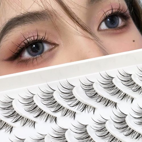 Manga Eyelashes Strip Lashes Natural Lashes Wispy Short Eyelashes Natural Look Natural Eyelashes Fake Eyelashes Natural Eye Lashes by Lapluied (False Lashes EM13)