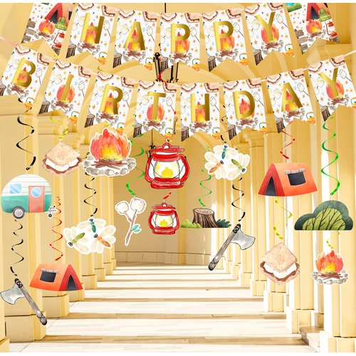 BonBeeDesign Camping Party Supplies, Camping Party Decoration, Camping Party Favors (CAMPING PART...