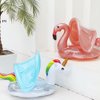 Arcimatto Baby Swimming Pool Floats with Removable Sun Protection Canopy, Cute Inflatable Raft with Seat and Handle, No Flip Over Kids Infants Boat Swim Ring for Toddler 4-48 Months (Glitter Flamingo)