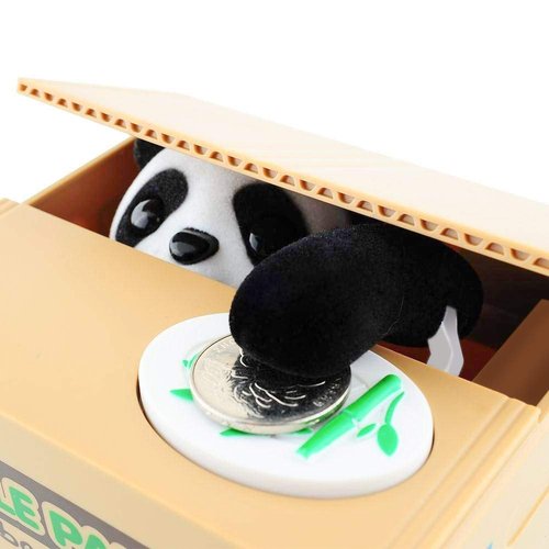 Piggy Bank Stealing Coin Cat Box Can Electronic Money Bank Saving Box ATM Bank Safe Locks Panda Smart Voice Prompt Money Piggy Box Great Gift for Any Child (Panda)