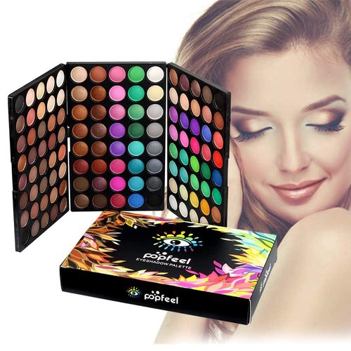 FantasyDay 120 Colors Long Lasting Waterproof Highly Pigments Shiny Shimmers Glitter Eyeshadow Palette All in One Makeup Kits for Women Girls Holiday Make-up Gift Sets Xmas Essential Makeup Palette