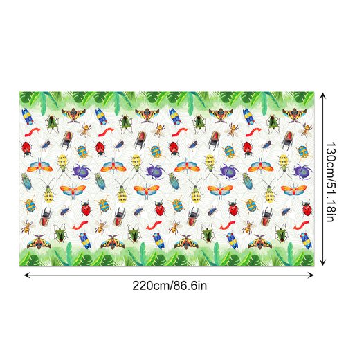 CC HOME 1 Pack Insects Party Plastic Tablecloth 54 x 87 Inch Long Rectangular Table Cover for Buffet, Birthday Party Holiday Dinner, Picnic or Tablecloth for Kitchen Event Use