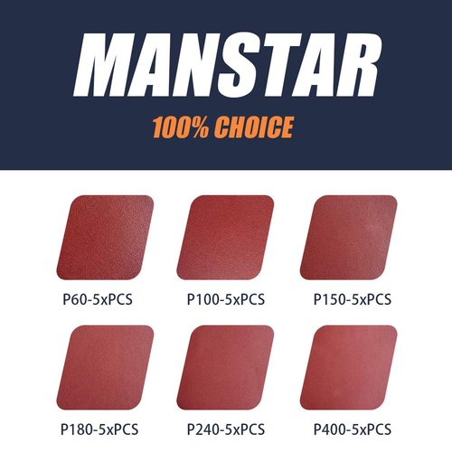 30 PCS 9-Inch Assorted PSA Aluminum Oxide Sanding Disc,NO-Hole Self Stick