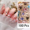 100Pcs Flower Nail Charms Flatback Resin Charms Design 3D Flowers Nail Gems and Charms Supply Acrylic Spring Blossom Tiny Flowers Nail Art Charms for Women DIY Manicure Nail Jewel Decor Accessories