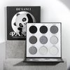 ecofavor Black Smoky Eye shadow Palette, DE’LANCI PANDA 9 Colors True Black Dark Grey Smokey Goth Makeup Pallet, 9 Soft Matte Shimmer High Pigmented Basic Black White Gray Shade for Halloween