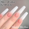 Double Rhythm 15ML Gel Polish Jelly Sheer Pastel Light Milky Color 1 PC 0.53 OZ Bottle UV Nail Polish Art Salon at Home for Women (Jelly White-B-A1075)