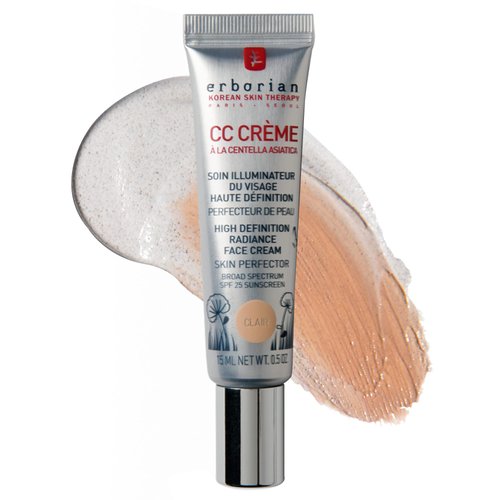 Erborian Color Correcting CC Cream with Centella Asiatica, Fair (Clair) - Light Multi-Purpose Facial Concealer with Illuminating Finish Soothes & Hydrates - SPF Korean Skincare Skin Perfector - 0.5 Oz
