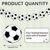 4 Pieces Soccer Party Decorations Soccer Banner Soccer Ball Garland Soccer Bunting Banners with 32 Pcs Football Pattern Decoration Cards Soccer Party Supplies for Kids Boys Soccer Fans Birthday Party