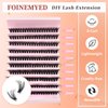 DIY Lash Extension Kit 200pcs 8-16mm 60D DIY Lash Clusters with Lash Bond and Seal & Lash Tweezers Individual Lashes D Curl Eyelash Extension Kit for Self Application at Home (60D KIT)