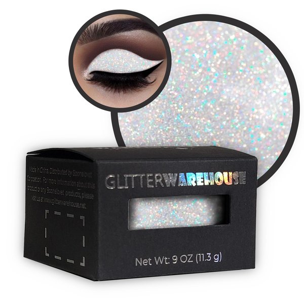 Angelic GlitterWarehouse White Irredescent Loose Glitter Powder Great for Eyeshadow/Eye Shadow, Makeup, Body Tattoo, Nail Art and More!
