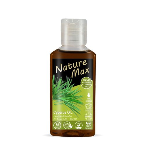 bonballoon Nature Max Cyperus Oil Natural Cold Pressed Undiluted Premium Pure For Skin Care Halal (1 Pack = 2.70 oz / 80 ml) زيت السعد حلال