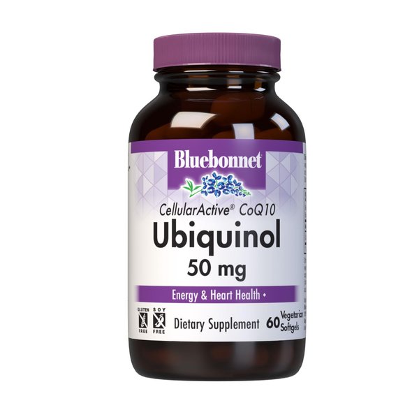 Bluebonnet Nutrition Cellular Active CoQ10 Ubiquinol 50 mg Vegetarian Softgels, Heart Health & Cellular Health, Ubiquinol from Kaneka, Non GMO, Gluten Free, Soy Free, Milk Free, 60 Vegetarian Softgels