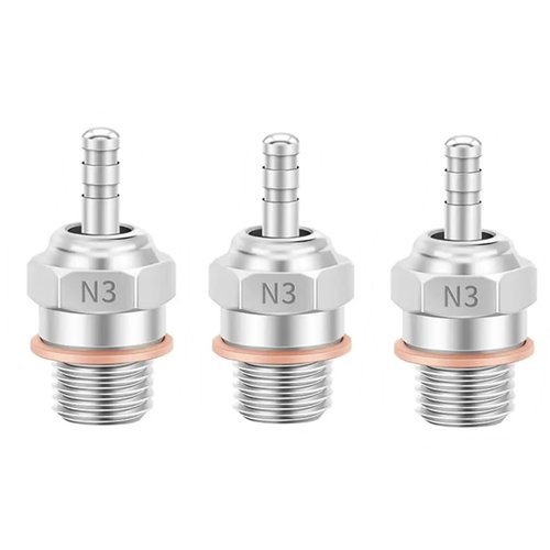 3PCS RC Glow Plugs No.3 N3 Hot 70117 Nitro Engine Parts Replace OS 8 for Losi HPI Redcat HSP Himoto 1/8 1/10 RC Car Truck Buggy（Silver