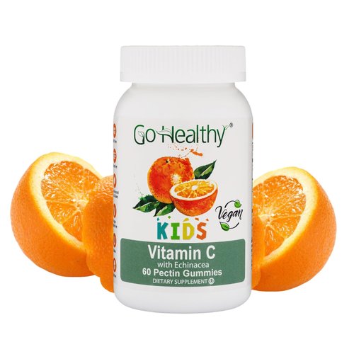 Go Healthy Vitamin C Gummies for Kids, Vegan, Vegetarian, Non-GMO, Gluten Free, Kosher & Halal - 60 Servings