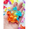 Roaqua 20 Packs Bulk Funny Turtle Mini Pop Rainbow Keychain Kids Children Classroom summer Students Gifts from Teacher Birthday Party Favors