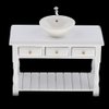 Baosity 1/12 Scale Basin Sink,Mini House Bathroom Furniture Sink,Wash Basin Cabinet for Doll House Furniture Model Bathroom Kitchen Decoration Accessories