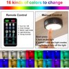 Onumii LED Puck Lights Battery Operated LED Under Cabinet Lighting Wireless Stick on Tap Lights with Remote Controll Color Changing Timer Function for Cabinets, Shelves, Closets - 6Pack Black