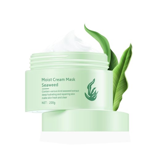 Grospe Seaweed Face Moisturizer, Seaweed Face Mud Mask Deep Hydrating Face Cream for Women Oil-Water Balance Facial Moisturizer for Oily and Dry Skin Repairing Barrier and Nourishing Skin,7.05Oz