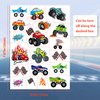 75 PCS Truck Temporary Tattoos for Kids, Groovy Metallic Styles Tattoos for Truck Wheels Birthday Party Supplies Racing Car Checkered Flag Trophy Flame Fake Tattoo Stickers for 5 6 7 8 Years Old Boys