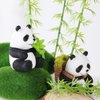 Ymeibe 8 PCS Solid Panda Figurines Set with Miniature Bamboo Trees Wood Fence Cake Topper DIY Kits Realistic Cute Panda Ornament Birthday Party Decorations Supplies