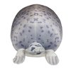 Pineapple Chubby Blob Seal Plush Pillow, Cute Stuffed Animal Seal Plushie Toy, Cotton Plushy Ocean Gray (10 inch)