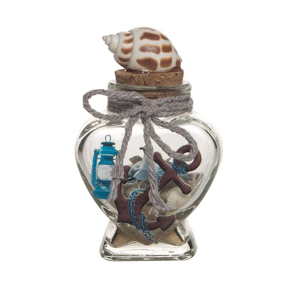 Beachcombers 3.14" Gls Btl With Prt Anchor Sand & Toys Multicolored